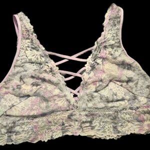 PINK Victoria's Secret Lace Bralette - Pink and Gray